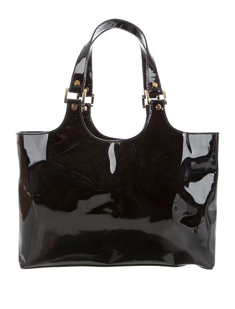 Black Patent Leather Shoulder Bag 